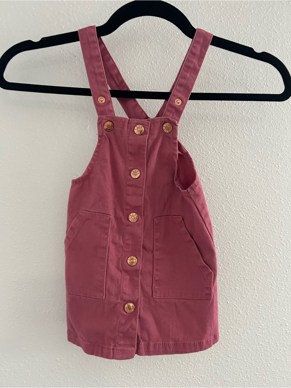 BCBGirls Pink Mauve Button-Front Pinafore Dress